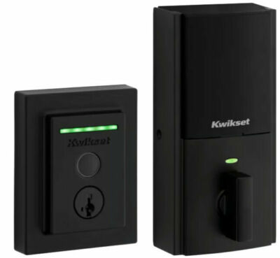 Kwikset Halo Touch Fingerprint Smart Lock Wi-Fi Contemporary Square Matte Black