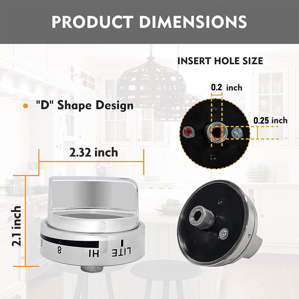 5 Pack AEZ73453509 Replacement Stove & Oven Knobs for LG Gas Range Knob