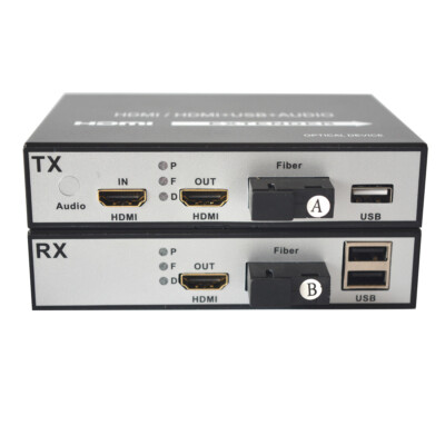 HDMI over Fiber Optic Converters SC with KVM USB Loop out Singlemode Multimode