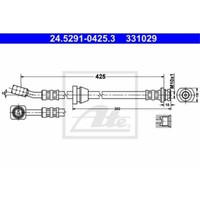 ATE Bremsschlauch Bremsleitung Vorne FüR Chevrolet Matiz 24.5291-0425.3