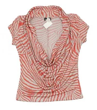 wet Seal Women's Deep Cowl Neck Shirt Blouse Top Large