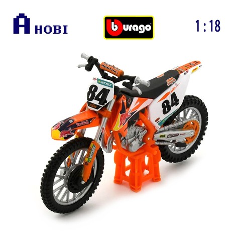 Bburago WRB KTM Cycle – KTM 450 SX-F Factory Edition (2018) – Échelle 1/18 – Réplique de moto moulée sous pression incroyablement détaillée