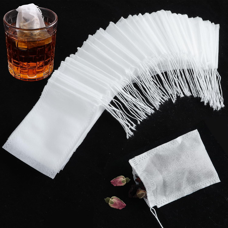 Tea Drawstring 400× Tea Bags Disposable Drawstring Flip Empty Teabags Herb Loose Teas ...