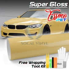 ESSMO PET Super Gloss Cloudy Yellow Vehicle Vinyl Wrap Decal Sheet Like Paint