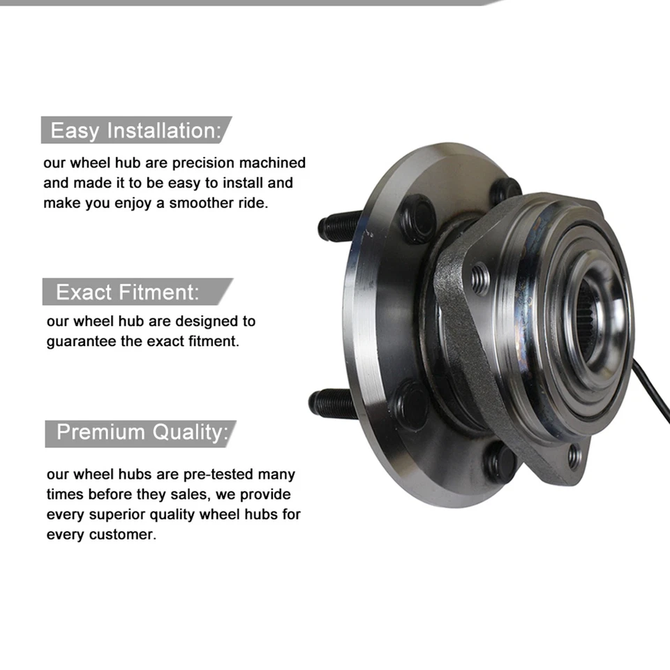 Conjunto de cojinete de cubo de rueda delantera para Jeep Wrangler 2007-2013 5 pernos de orejetas Foto 2 de 4