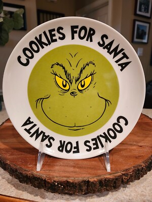 DR.SEUSS HOW THE GRINCH STOLE CHRISTMAS COOKIES FOR SANTA PLATE  MELAMINE 2024