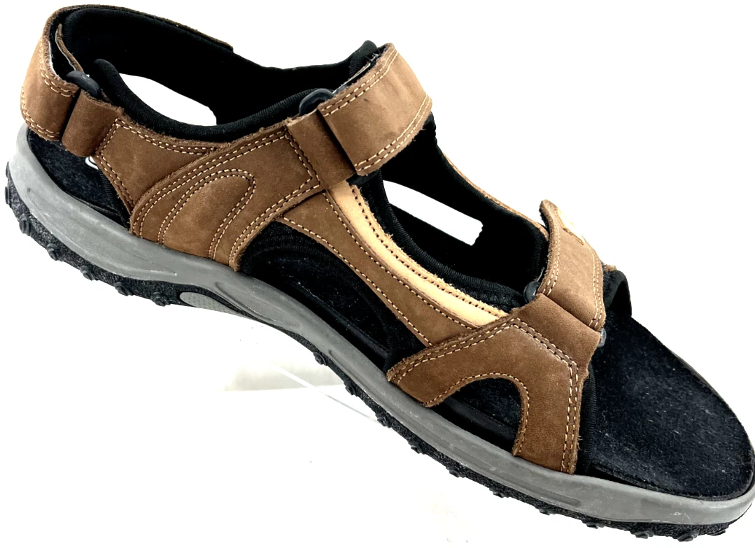 Drew Warren 47791 Brown Leather Slip On Sport Sandal Shoes Mens US