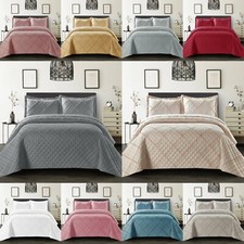 3 Piece Quilted Embossed Bedspread Luxury Bedding Set Double King Size Comforter