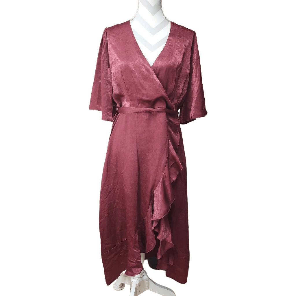 lulus satin wrap dress My Whole Heart Dark Navy Blue Long Sleeve Wrap Dress