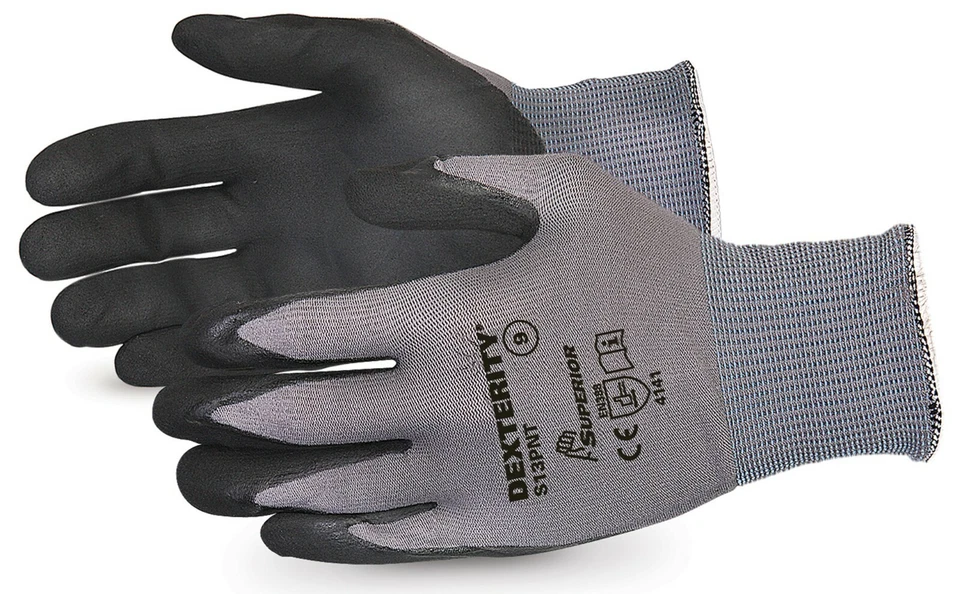 SUPERIOR GLOVES Superior Glove 40 Dexterity Black Widow High Grip High Abrasion size 10 - XL