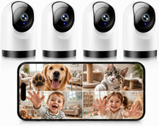Indoor Security Camera 4Pcs, 2K 360  Wi-Fi Baby Monitor  Pet Camera W/Motion Tr