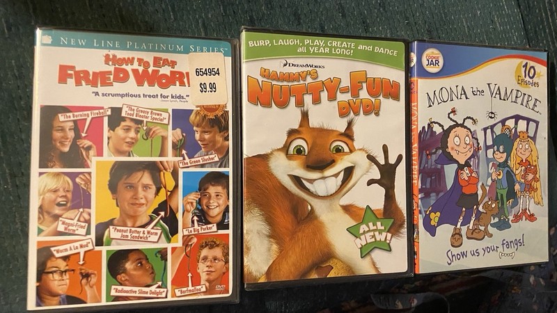 Kids DVD Lot: How To Eat Fried Worms, Hammy’s Nutty Fun, Mona The Vampire