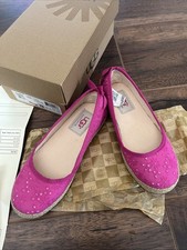 Ugg Childrens Girls Tassy Eyelet Pink Slip On Summer Shoes Size13 New In Box