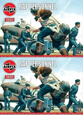 2 Boxes Airfix Vintage 47 RAF Personnel 1:76 Scale Plastic Model Figures A00747V