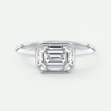 Emerald Cut Diamond Ring 2 Carat  IGI Lab Grown 14k White Gold E F VVS2
