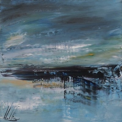 Schottisches Original zeitgenössisches abstraktes Impressionismus Landschaft Ölgemälde Kunst