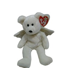 TY Beanie Baby HERALD The Angel Bear Silver And White 2002 Mint with Tags