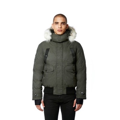 Triple Goose Norden Men's Water-Resistant Down Bomber with Fur Olive  4XL