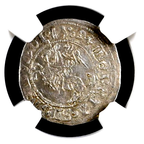 Poland Lithuania 1/2 Groshe 1509 NGC MS61 Silver King Sigismund August