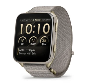 Garmin Venu X1 Fitness Smartwatch Soft Gold with Gray Nylon Band 010-02980-08