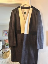 M Missoni Italian Tailored Coat Size 46 Black Ivory Textured Luxury size 10-12