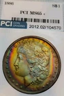 1886 MORGAN SILVER DOLLAR   TONING Mint State  PCI