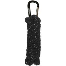 30 Ft Black Reflective 550 Paracord With Carabiner For Camping Survival