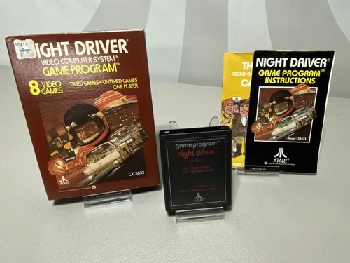 Night Driver (for Atari 2600) Game CIB Complete in Box, NTSC