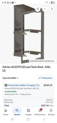 Adrian Steel 230TR EZLoad Tank Rack Frame, Freestanding, 23 in, 30 lb, 6U