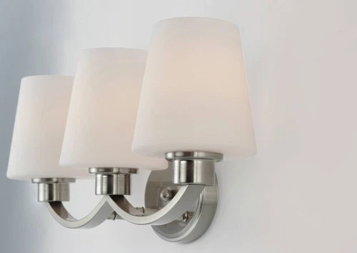 Maxim Shelter 22" Wide Satin Nickel 3-Light Bath Light - Picture 4 of 7
