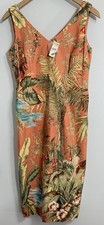 NEW Talbots Vtg Tropical Dress Size 4 Jungle Monkey Beaded Sheath Zip Deadstock