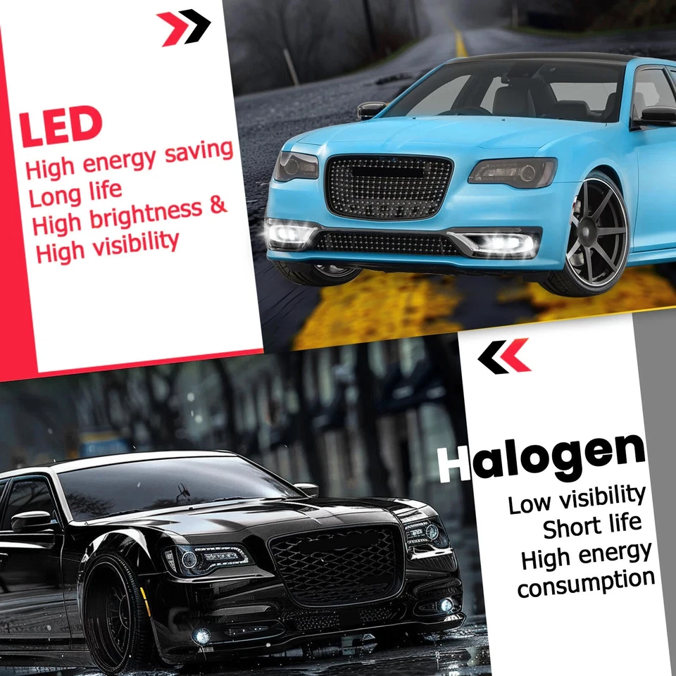 Luces antiniebla LED HECASA para Chrysler 300 2015-2024 parachoques luces de conducción izquierda y derecha Foto 3 de 4