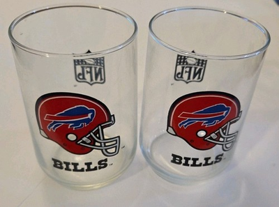 #ad #ad NFL Buffalo Bills 5quot; Clear Drinking Glasses Lot 2 Helmet Man Cave Mobile $19.99