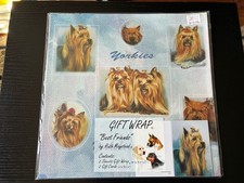 New! Yorkie “Best Friend” Gift Wrap by Ruth Maystead - (2) Sheets/(2) Cards