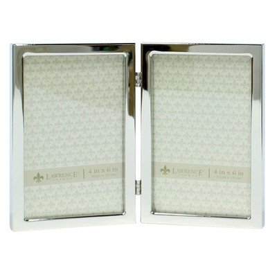 Lawrence Frames 4X6 Hinged Double Silver Standard Metal Picture Frame 710646D