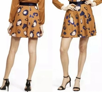 3.1 Phillip Lim x Target Leopard Mini Skirt  12 Gold Blue RARE NWT