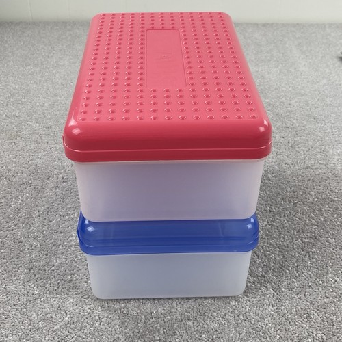 Vtg Spacemaker Jumbo Large Pencil Box Storage Crayon Marker Pink Blue Y2K - Picture 7 of 15