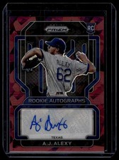 2022 Panini Prizm #RA-AJ A.J. Alexy Rookie Auto Burgundy Cracked Ice #/25