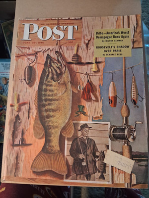 JUNE 29 1946 SATURDAY EVENING POST FISHING COVER JOHN ATHERTON