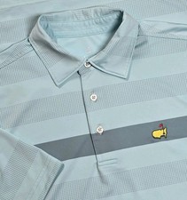 Masters Tech Mens S Performance Golf Polo Shirt Masters Teal Stripe Color block