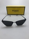 Fendi Sunglasses FE40047 Black Metal Thin Frame Dark Grey Frameless Lens