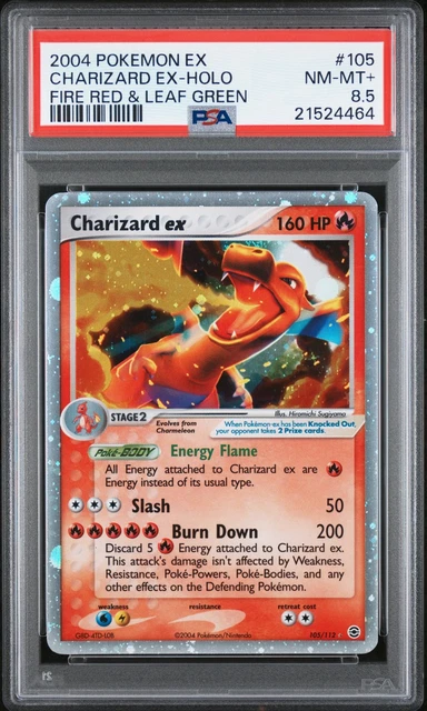 2004 POKEMON EX FIRE RED & LEAF GREEN #105 CHARIZARD EX-HOLO PSA 8.5