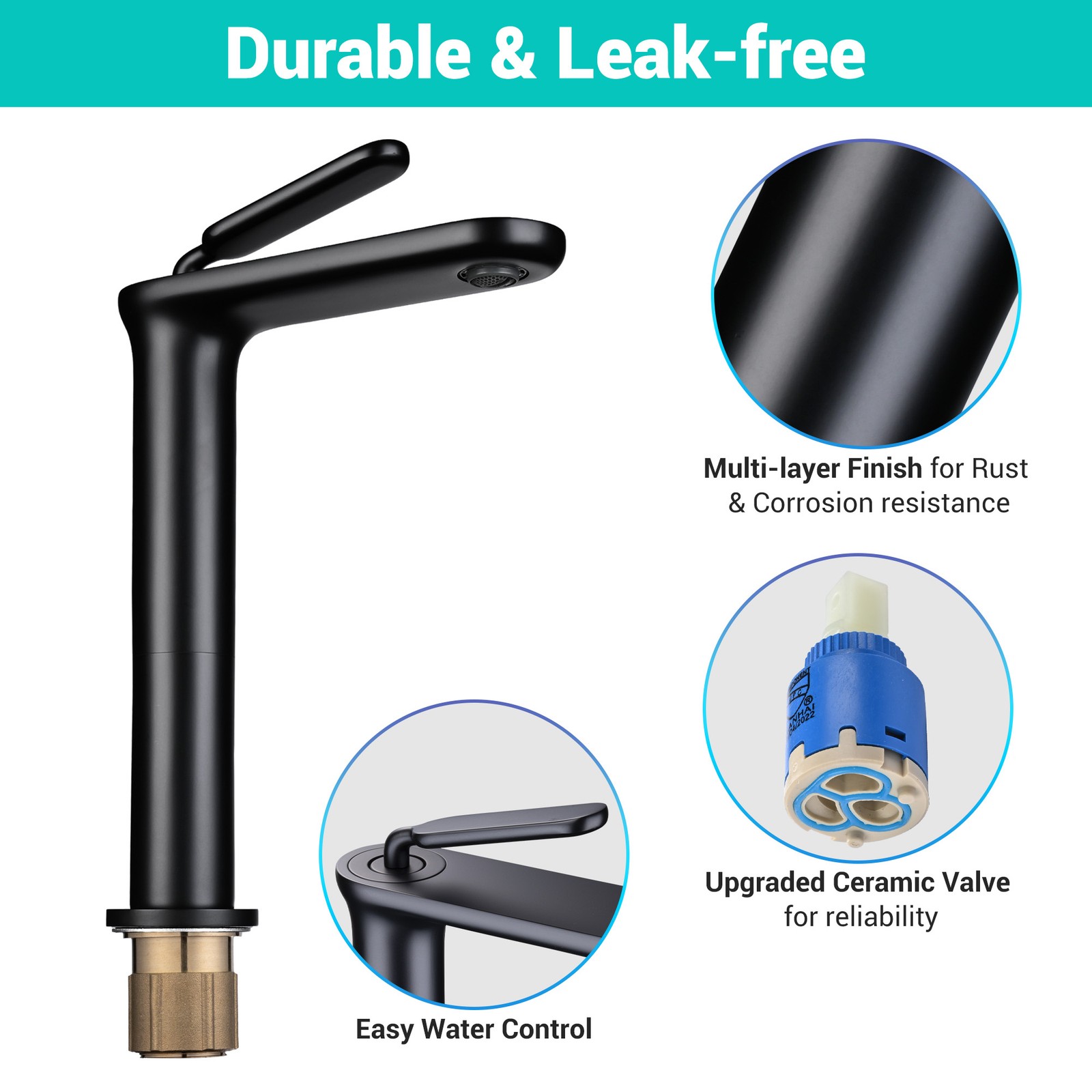 2 Pack Bathroom Sink Faucet Single Hole 1 Handle Lavatory Mixer Tap Matte Black