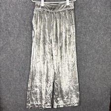 Maeve Anthropologie Anastacia Velvet Pants Womens Size XS Silver Wide Leg