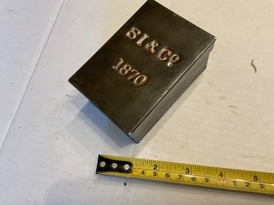 ANTIKE AUSGEFALLENE TEEDOSE 1870 VINTAGE MISCHUNG MISCHPROBE ALT LEBENSMITTELLADEN RAR