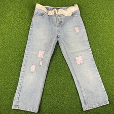 Vintage Y2K Jolt Girls Light Wash Distressed Denim Straight Leg Jeans Sz 24