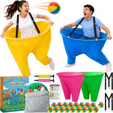 Granny Pants Yard Game for Adults and Kids, Big Pants Ball Catch Game with 2 Gia