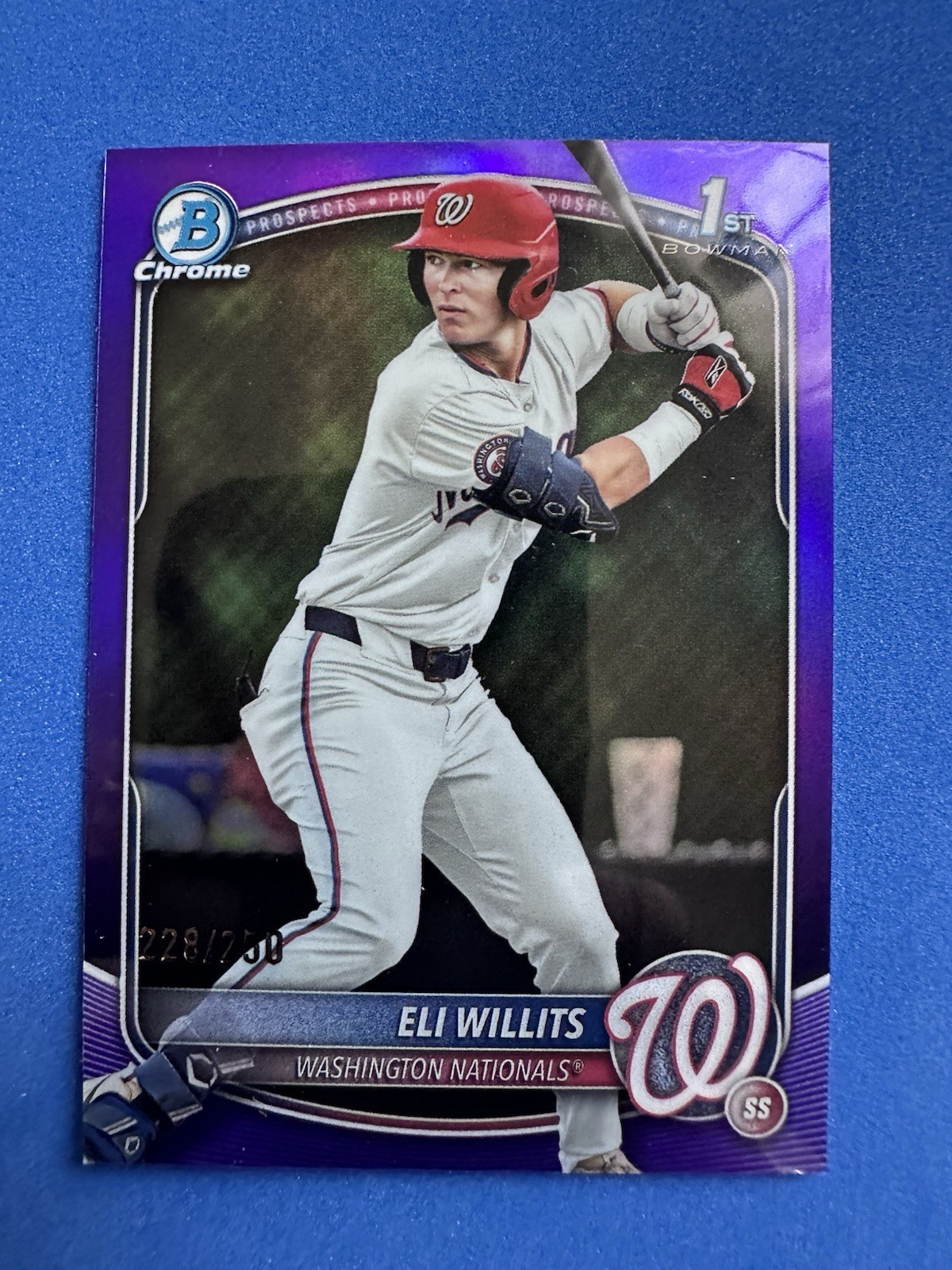2025 Bowman Draft #BDC-1 Eli Willits Chrome Purple Refractor True Purple /250