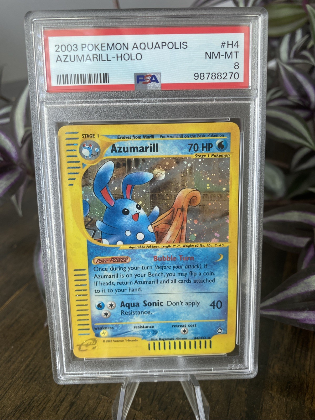 Pokemon Azumarill Holo Aquapolis H4/H32 PSA 8
