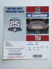 Football Ticket New York Giants 2012 NFC Championship phantom home game ticket